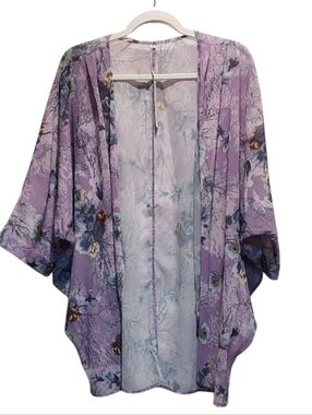 Olrain Purple Floral Kimono